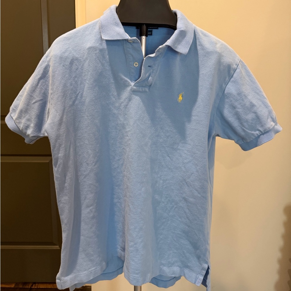 Ralph Lauren Men's Sky Blue Polo Shirt Size Large Classic Fit